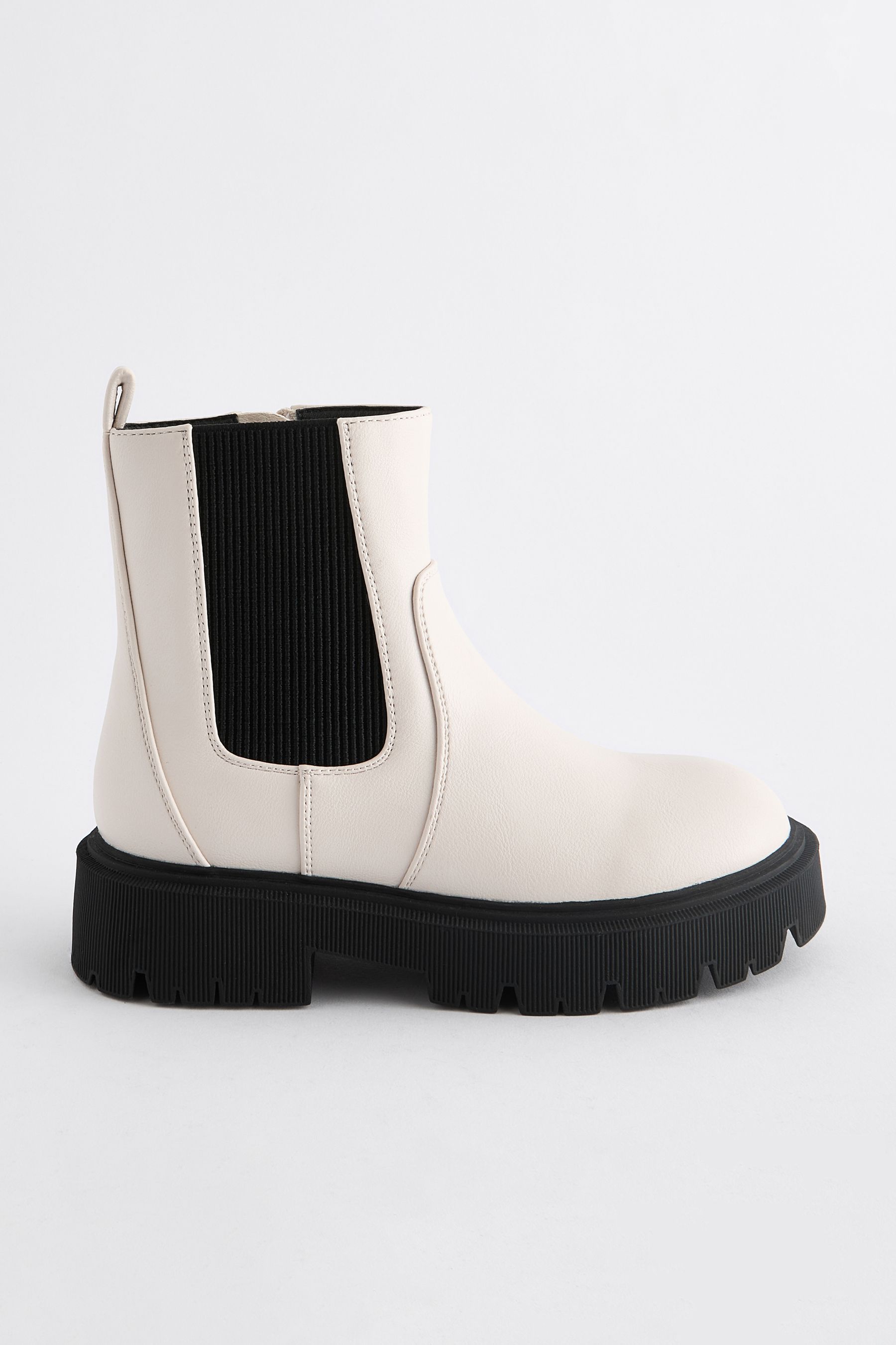 White and black chelsea boots outlet