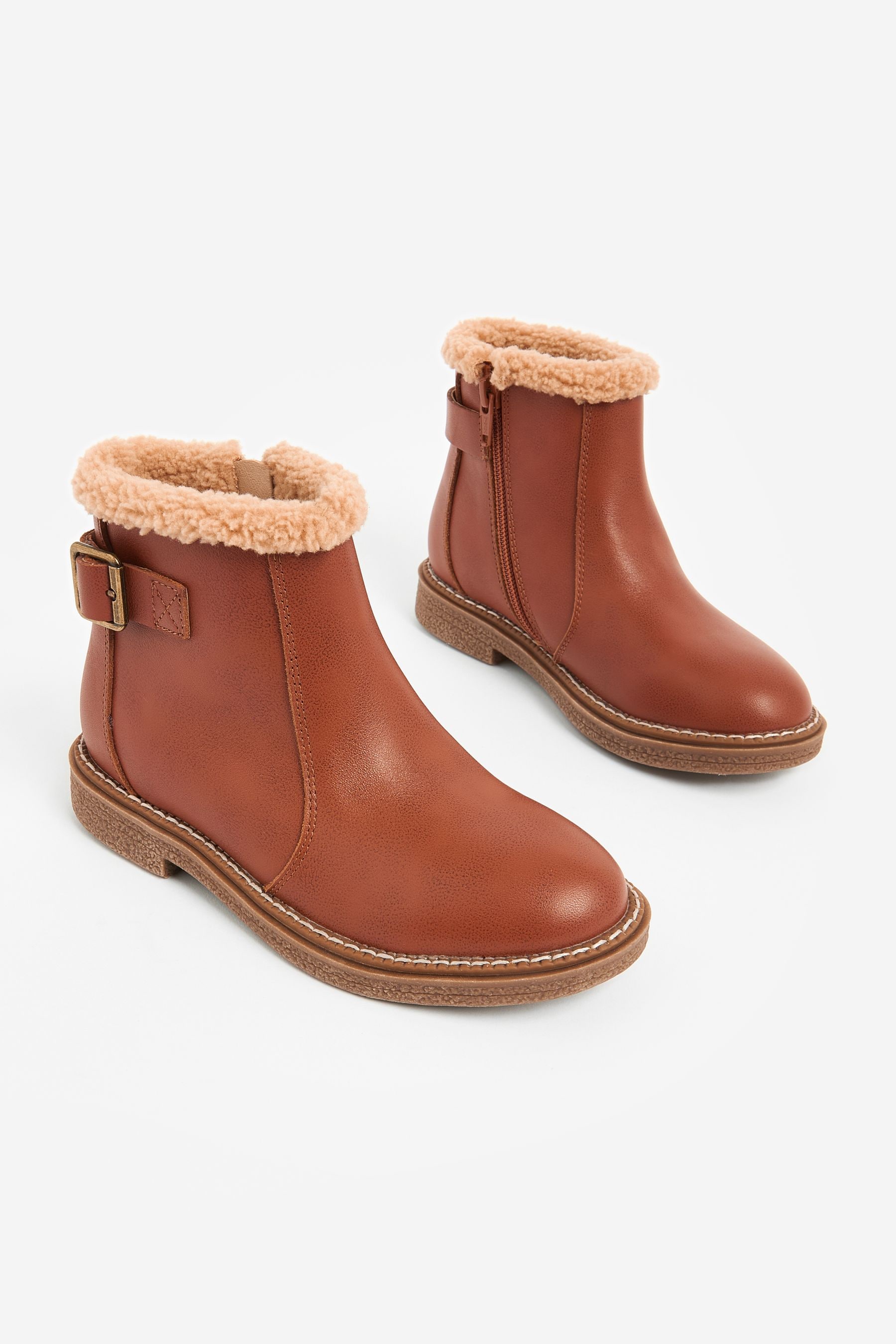 Tan buckle ankle boots online
