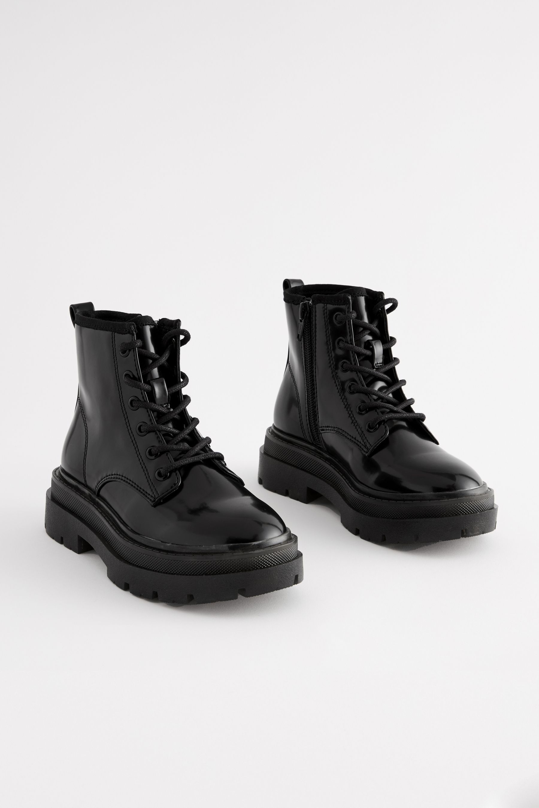 Buy Black Lace Up Chunky Ankle Boots from the Next UK online shop