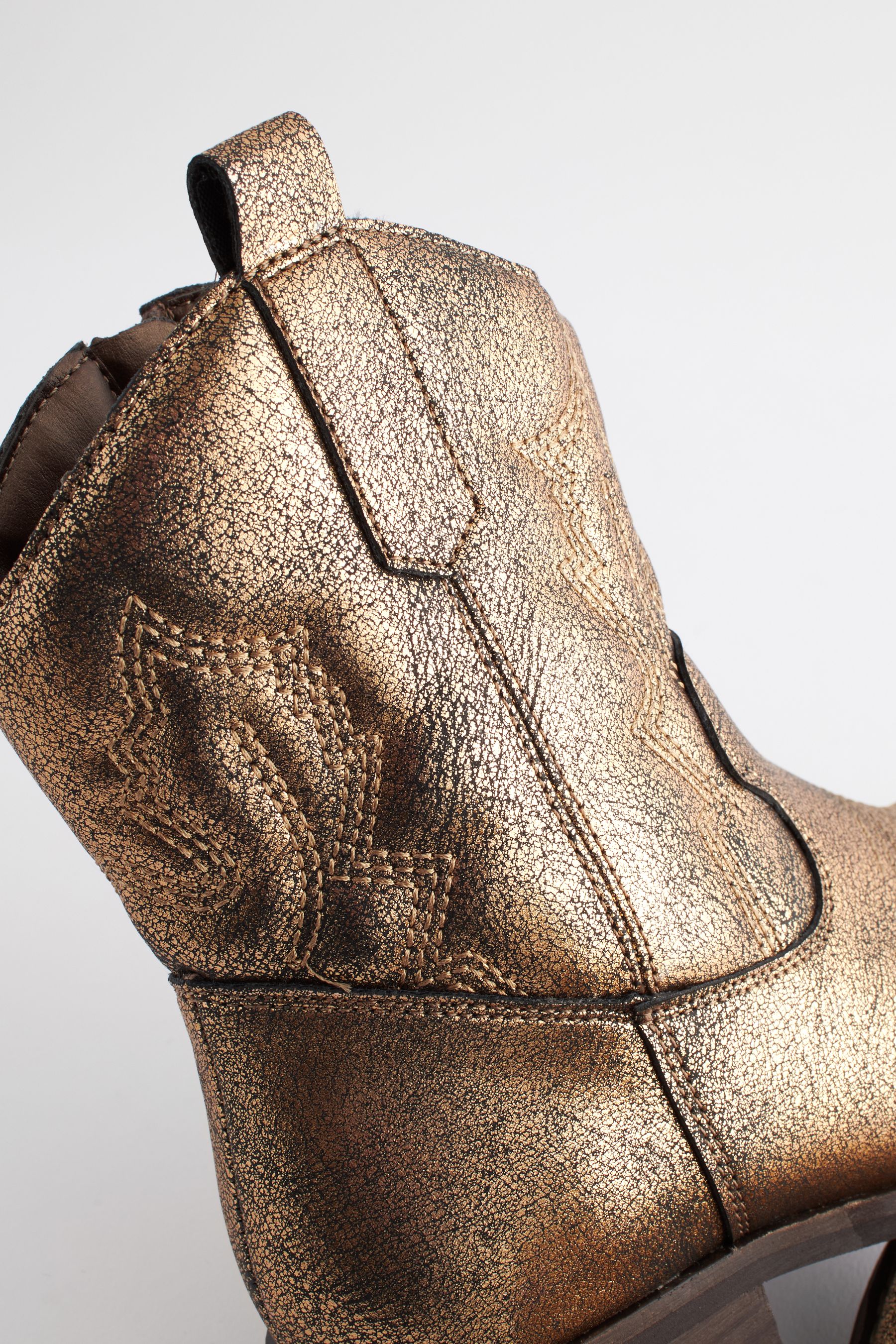 Gold short boots hotsell