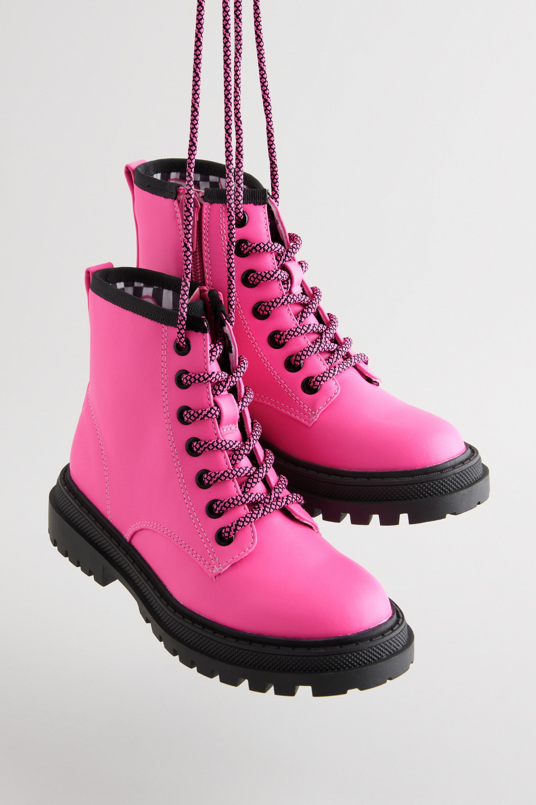 Acheter Rose Warm Lined Lace Up Ankle Boots from Next Luxembourg