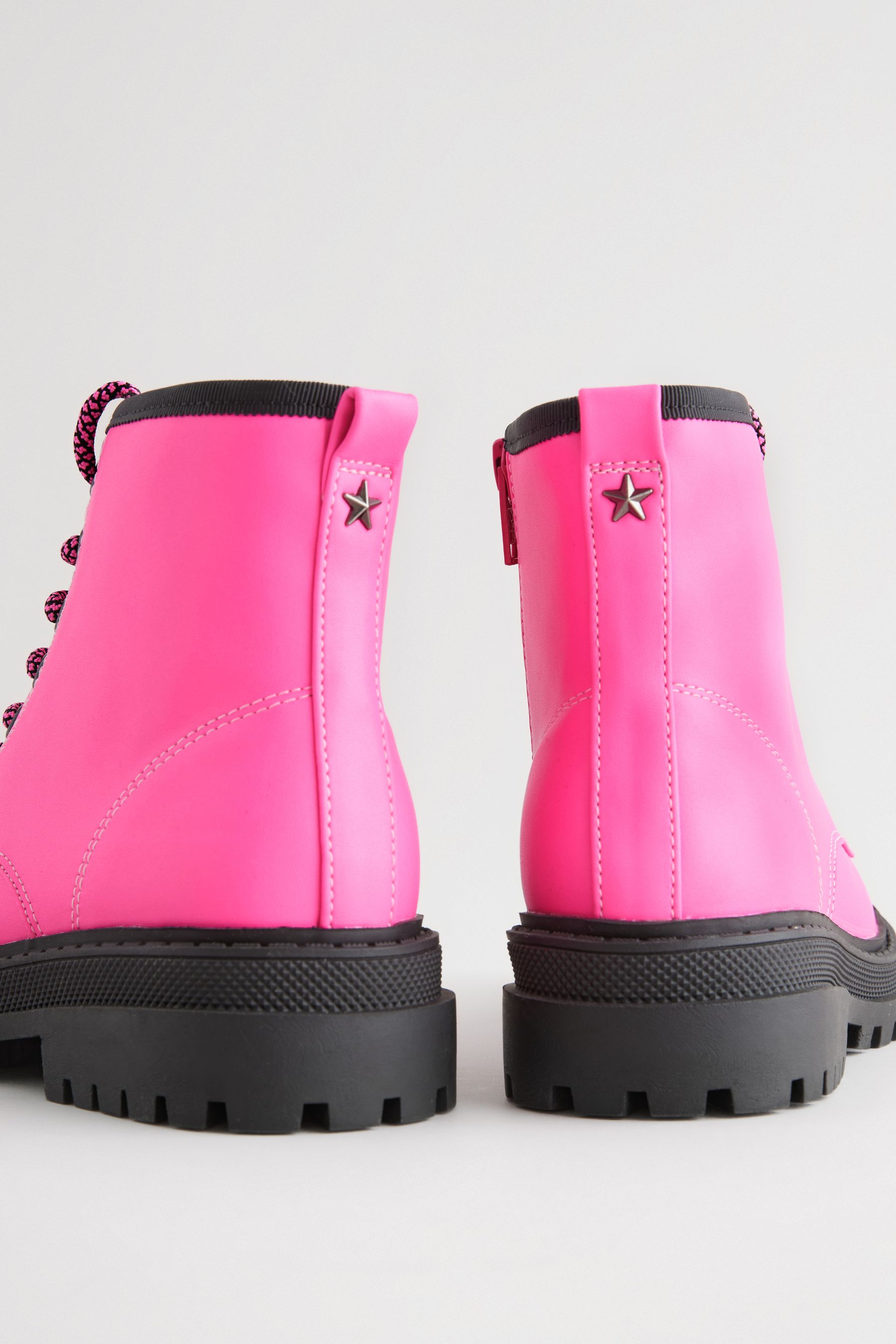 Buy Pink Standard Fit F Warm Lined Lace Up Ankle Boots from the Next UK online shop