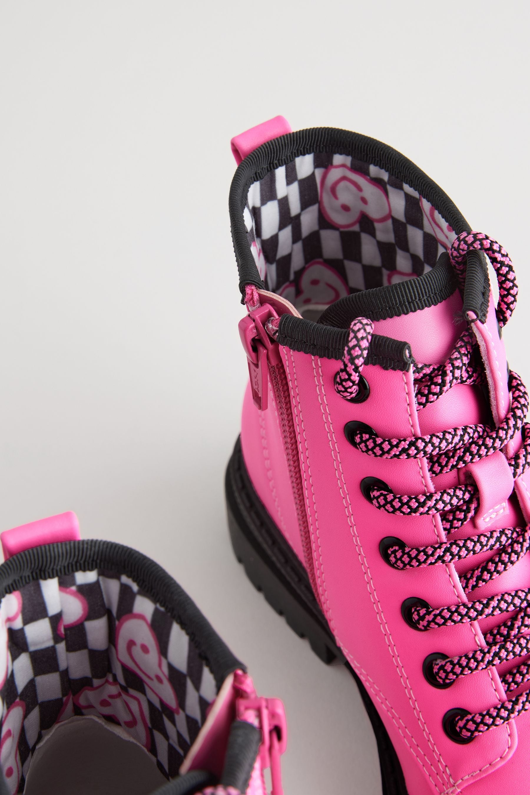 Buy Pink Standard Fit F Warm Lined Lace Up Ankle Boots from the Next UK online shop