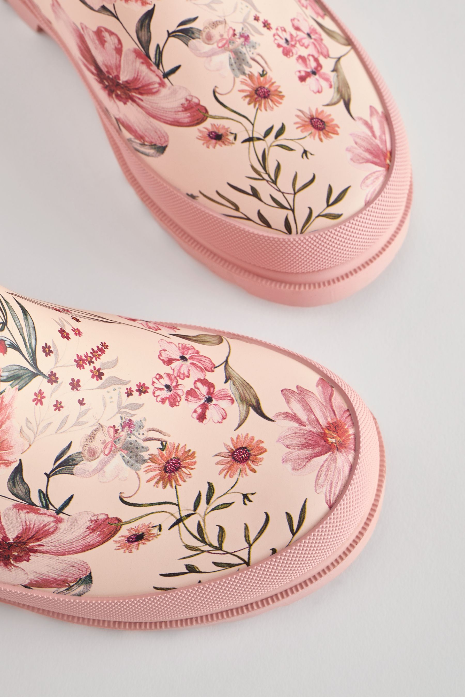 Buy Pink Floral Buckle Wellies from Next Luxembourg