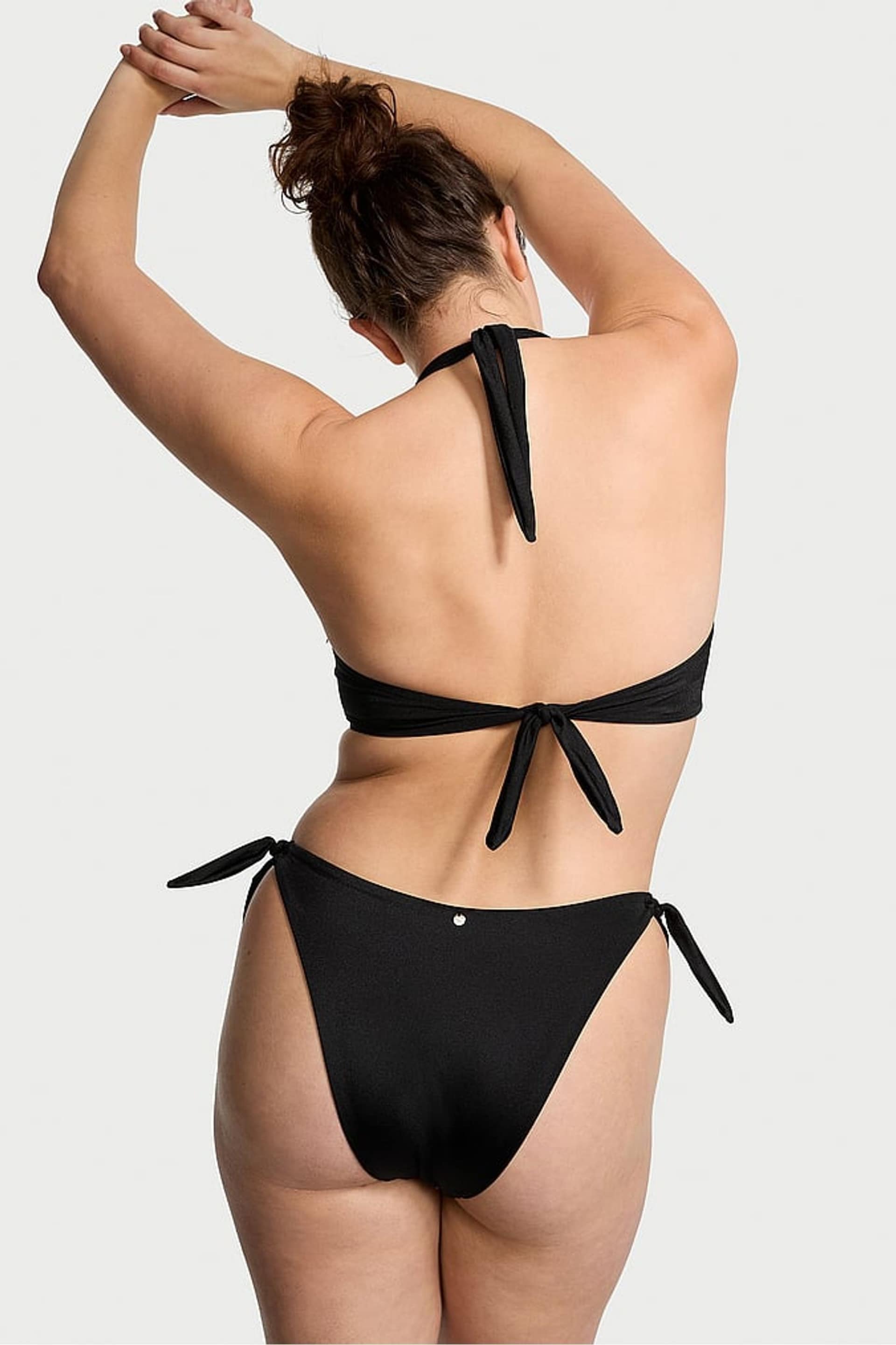 Victoria's Secret Nero Black Tie Side High Leg Swim Bikini Bottom - Image 2 of 3