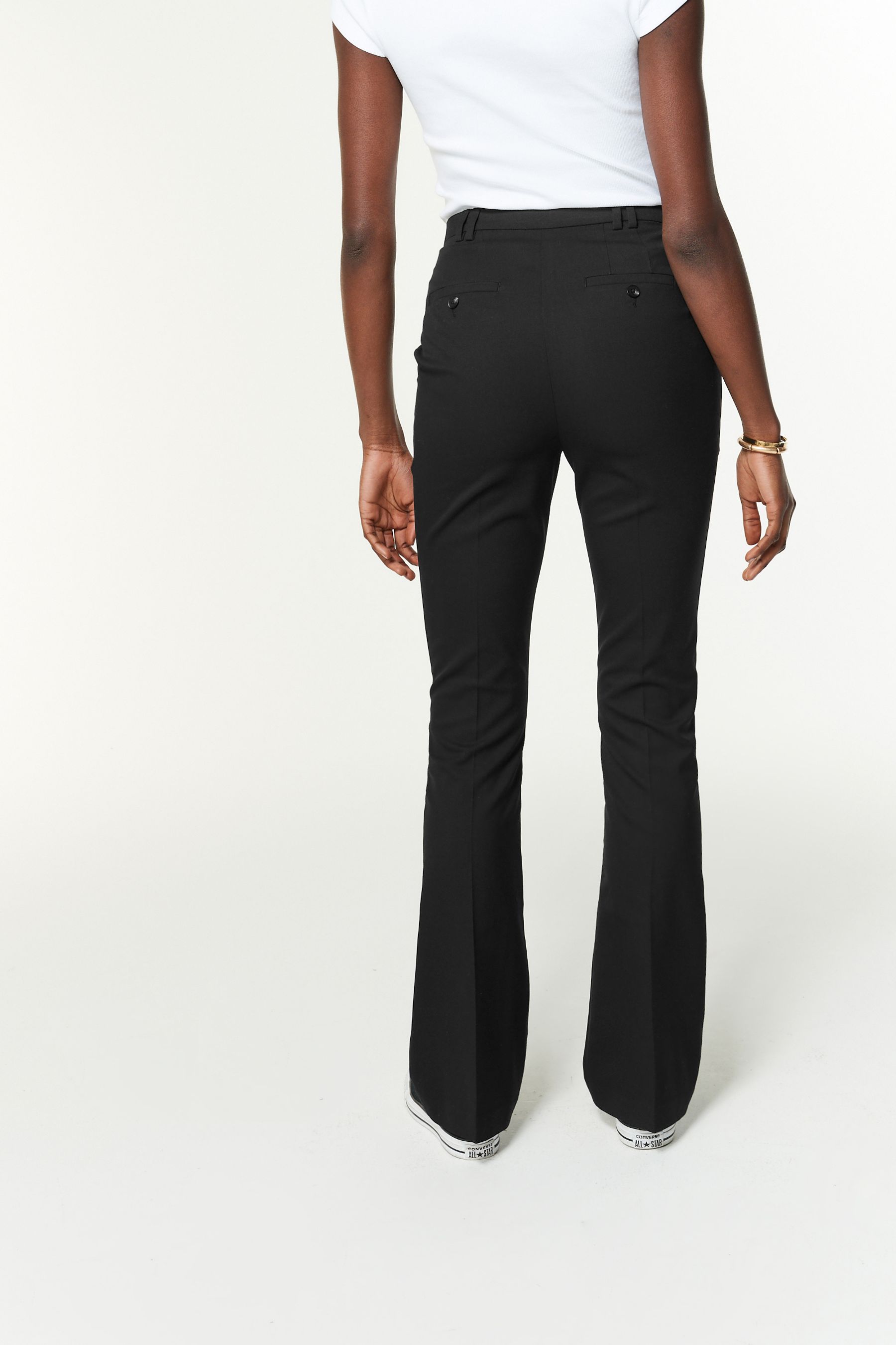 High waisted bootcut black trousers cheap