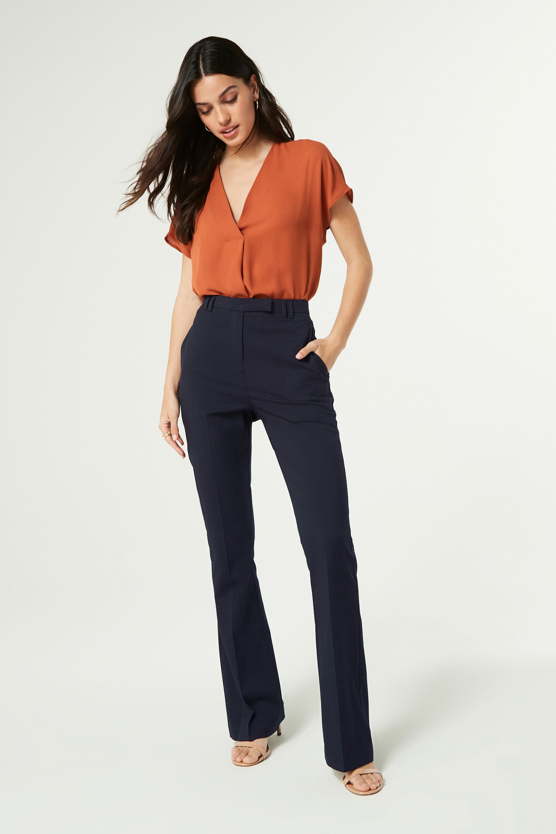 Buy Navy Tailored Bootcut Trousers from the Next UK online shop