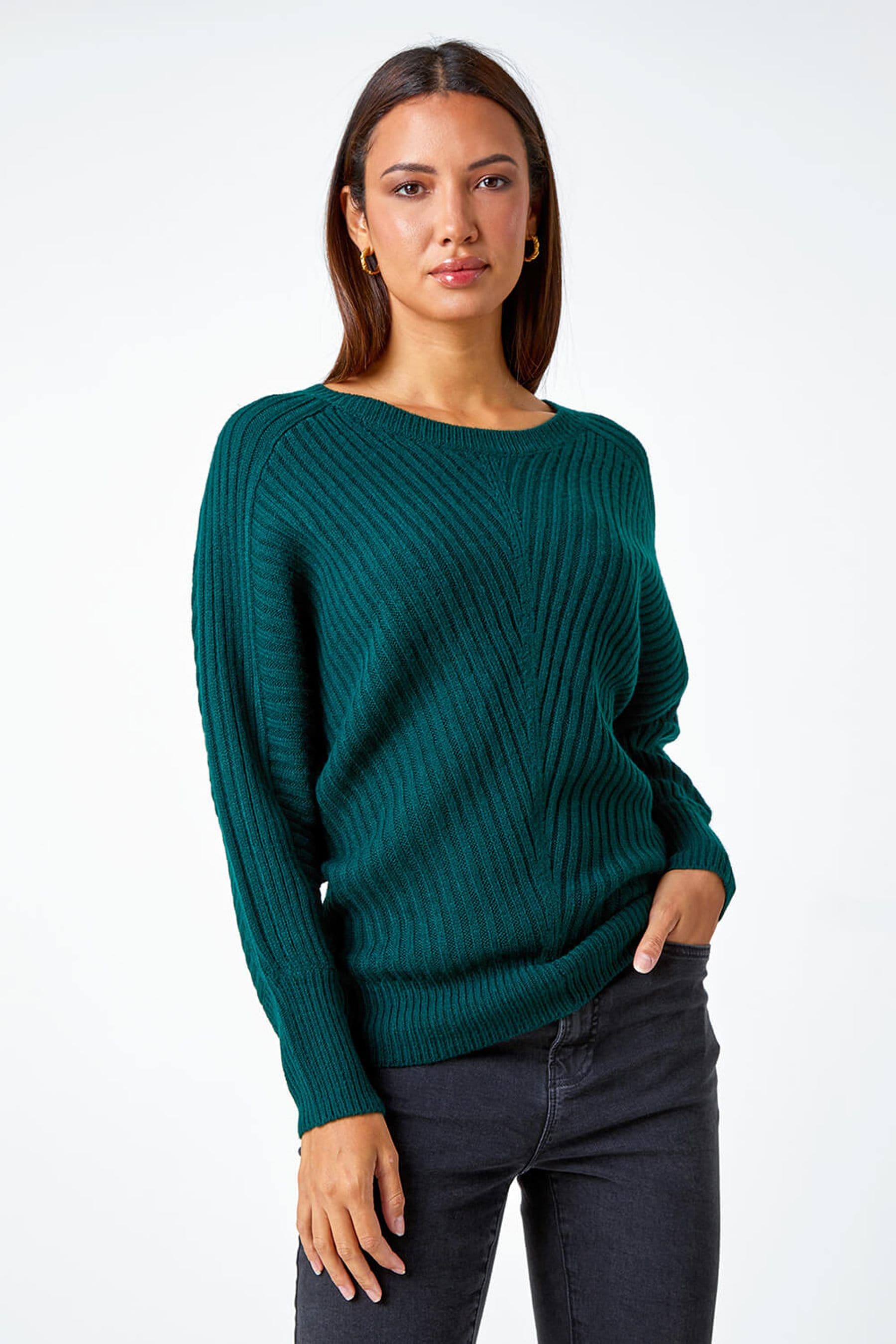 Ribbed batwing jumper outlet
