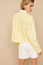 Lemon Yellow Cropped Denim Shirt - Image 3 of 6