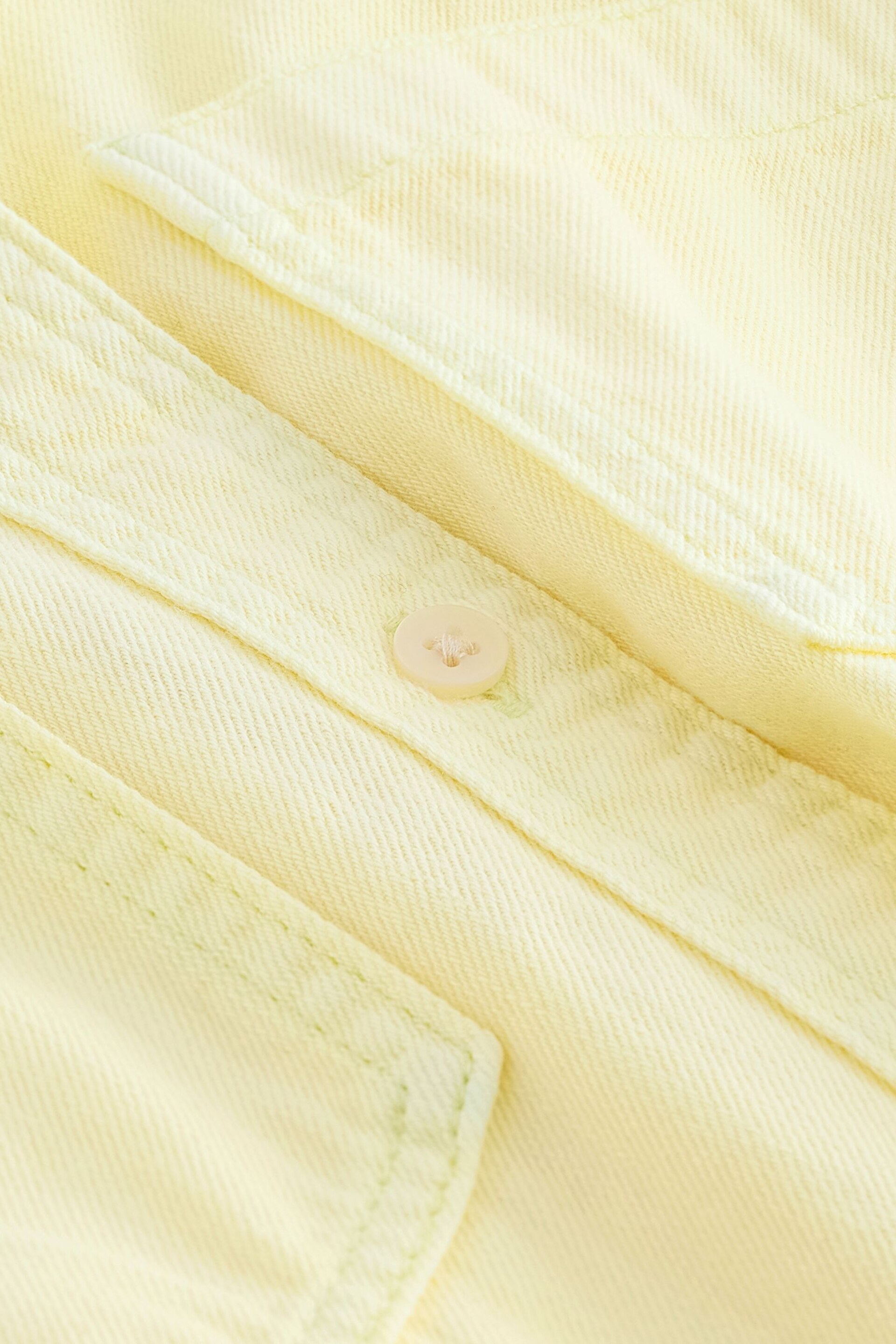 Lemon Yellow Cropped Denim Shirt - Image 6 of 6