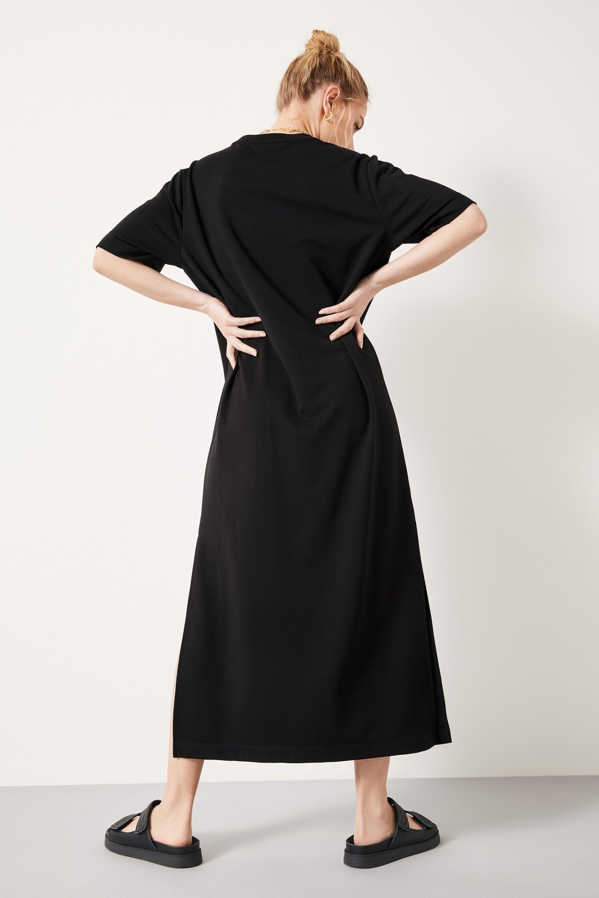 Hush Black Steph Midi T-shirt Dress - Image 2 of 5