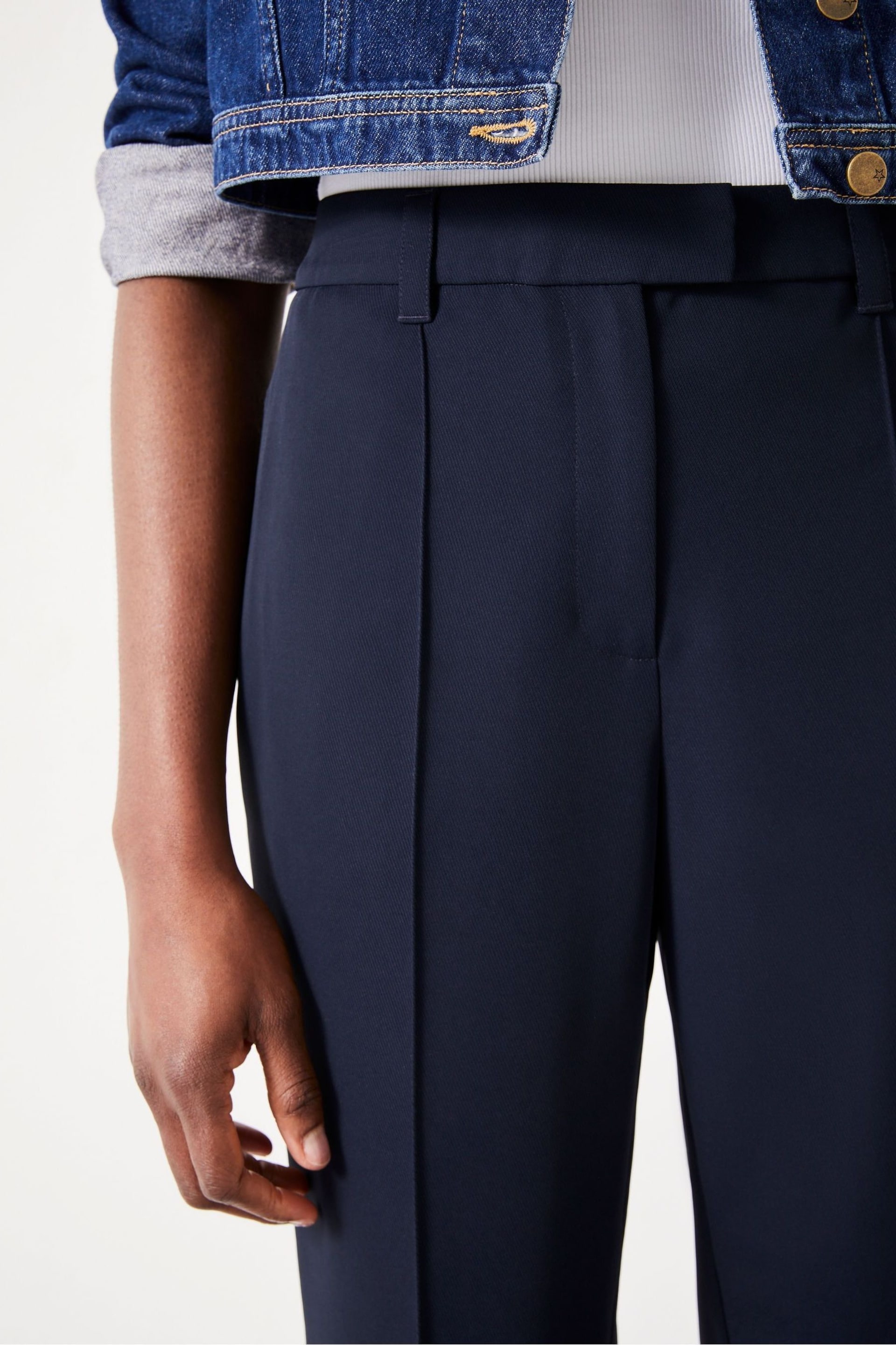 Hush Blue Slim Leg Pintuck Trousers - Image 4 of 5