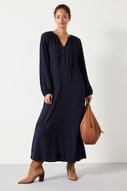 Hush Blue Leilani Gathered Midi Dress - Image 1 of 4