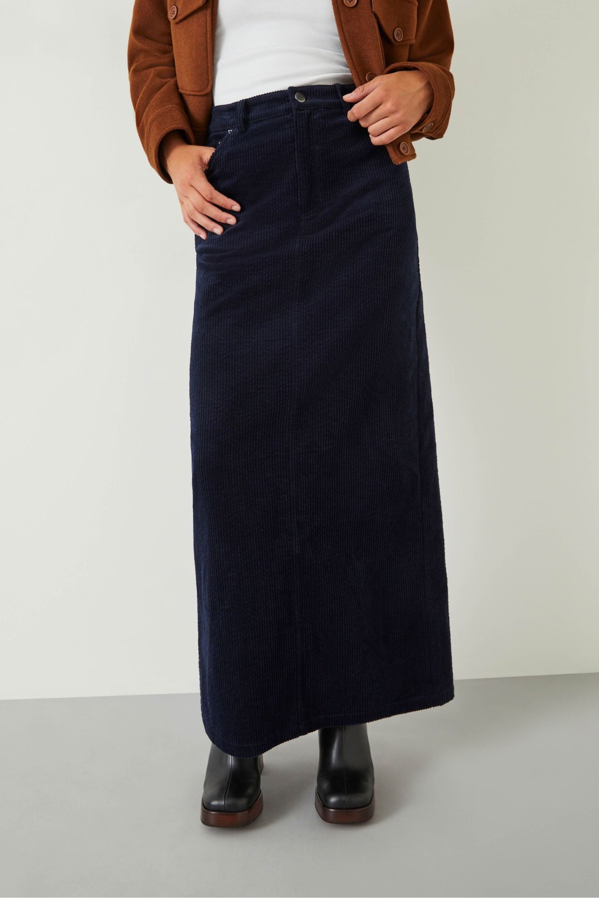 Hush Blue Alanna Cord Maxi Skirt - Image 1 of 5