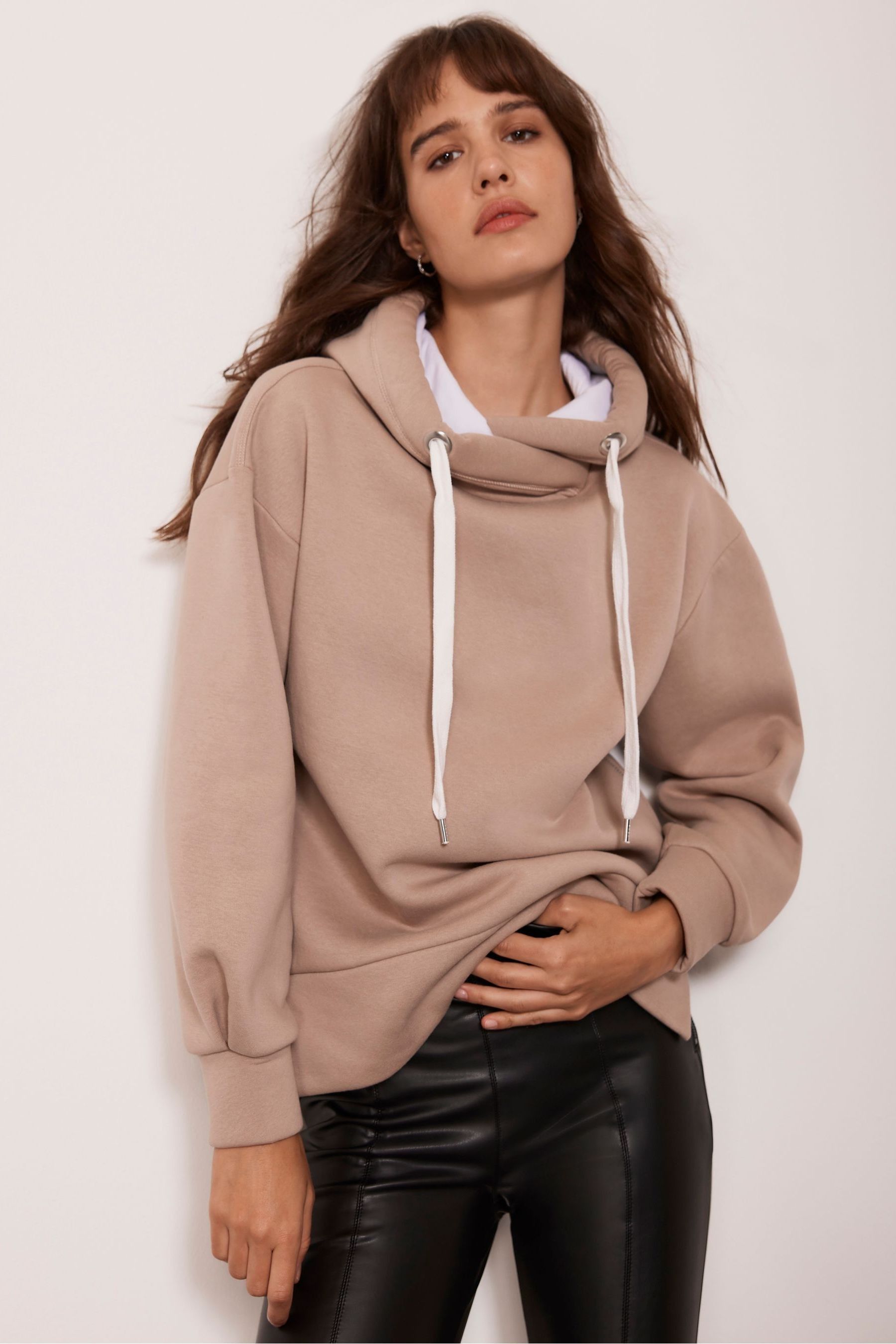 Mint velvet beige cotton sweatshirt outlet