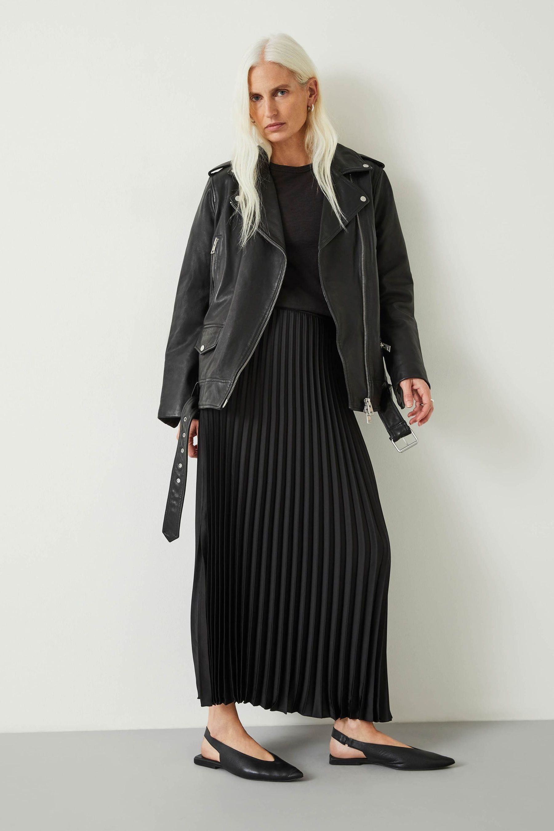 Buy Hush Black Pleated Satin Maxi Skirt from Next Germany
