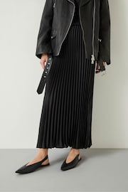 Hush Black Pleated Satin Maxi Skirt - Image 3 of 5