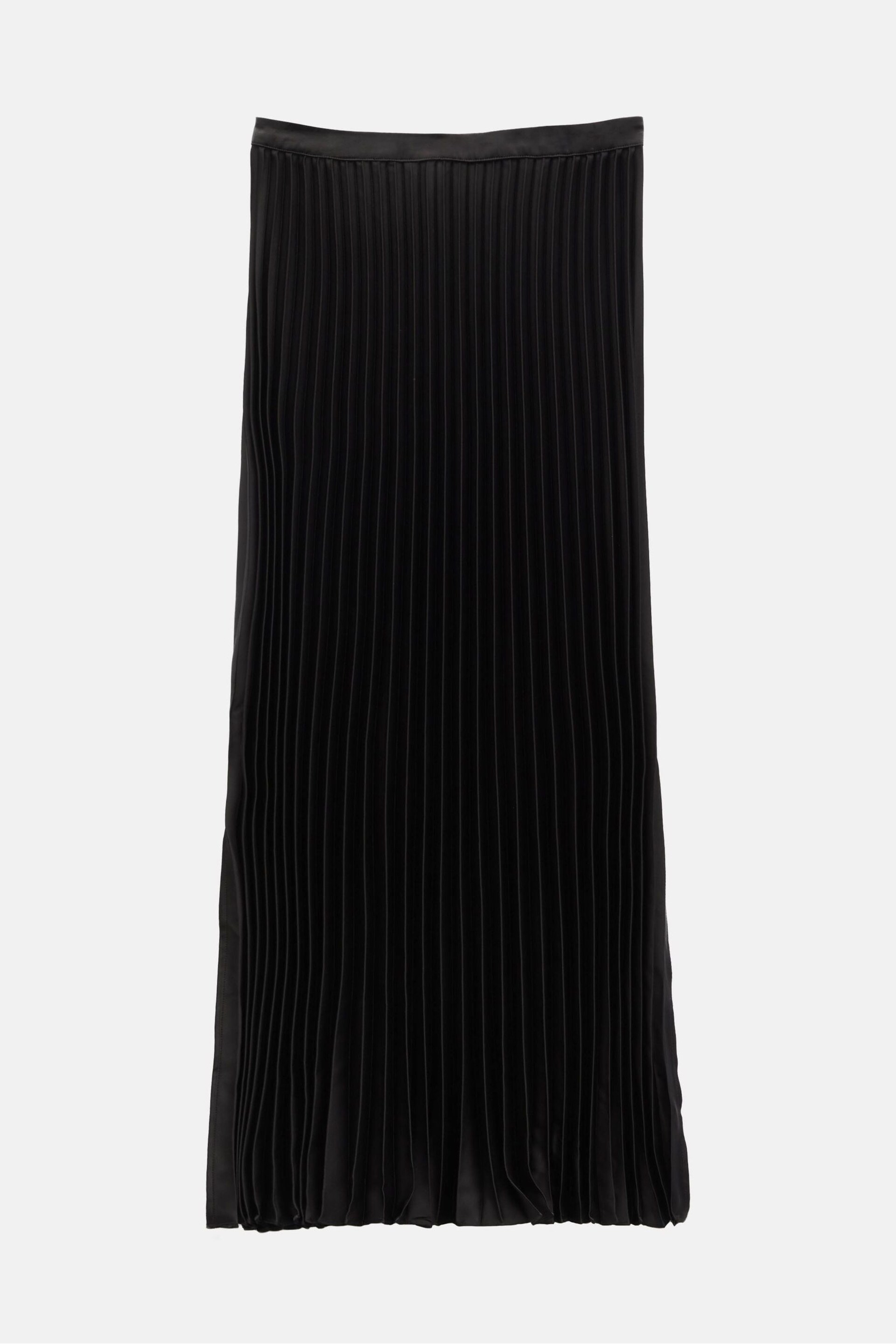 Hush Black Pleated Satin Maxi Skirt - Image 5 of 5