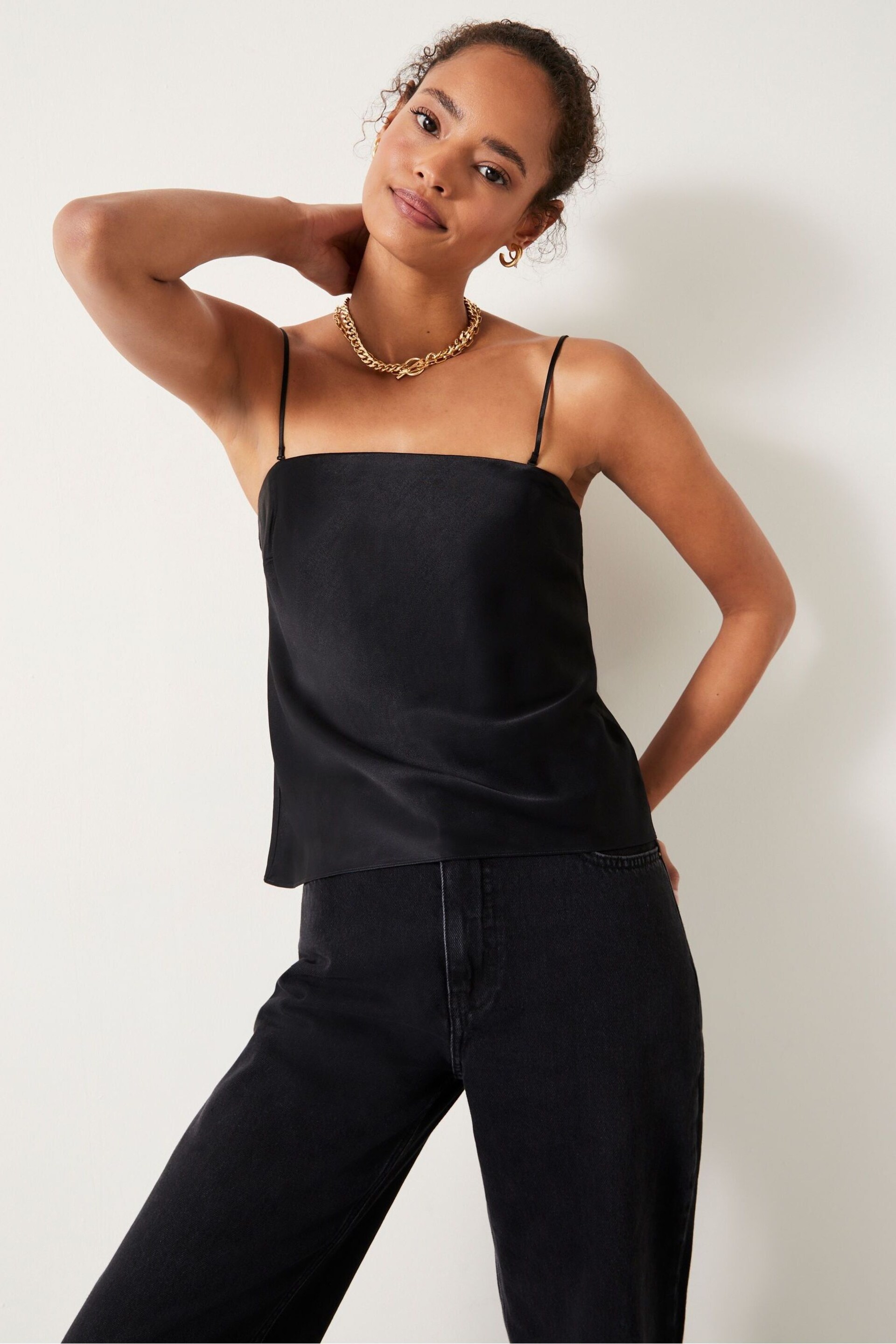 Hush Black Kaia Satin Top - Image 1 of 5