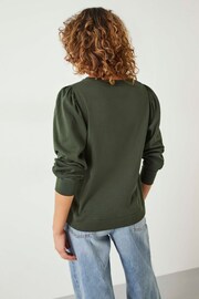 Hush Green Emily Puff Sleeve Jersey Top - Image 2 of 5