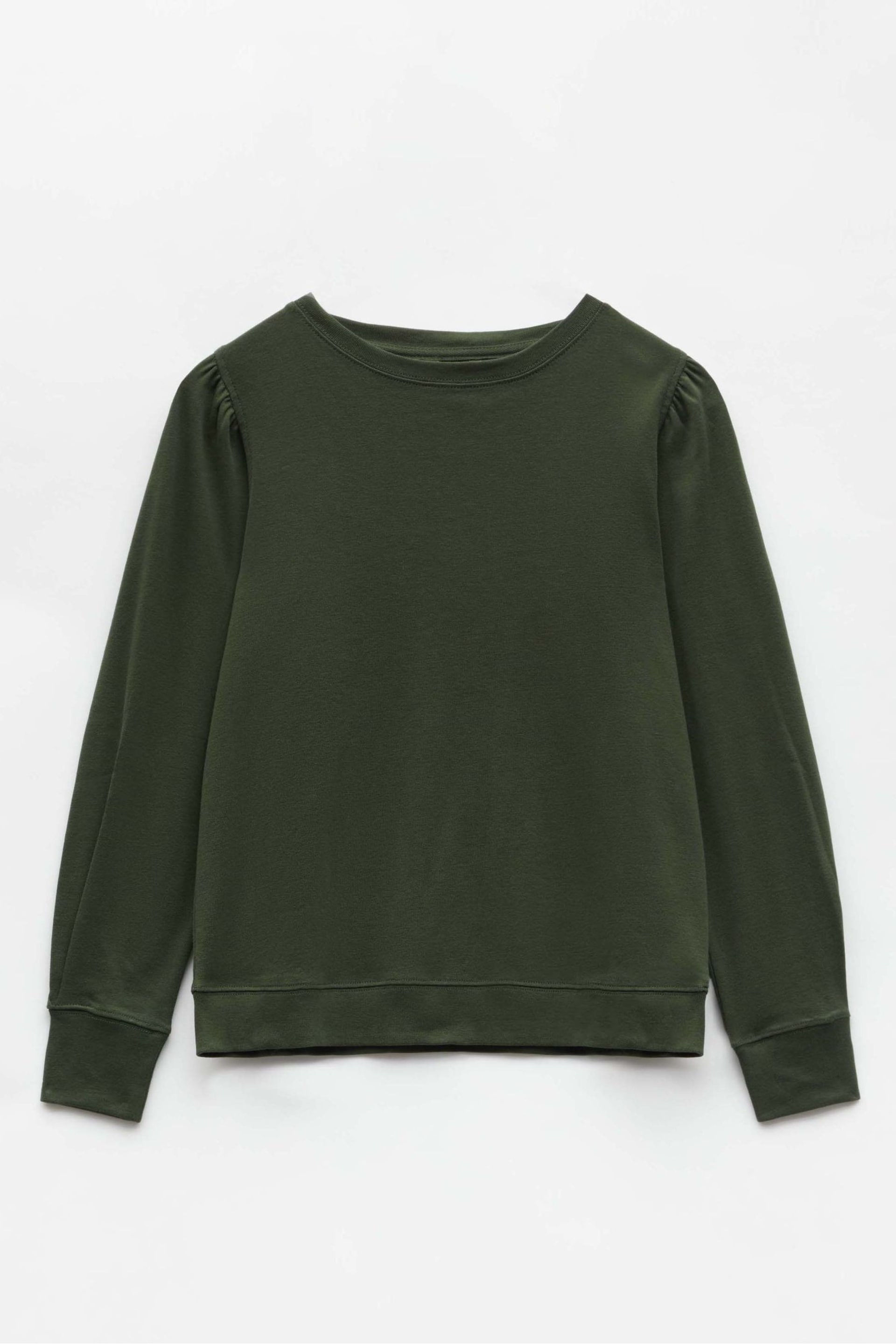 Hush Green Emily Puff Sleeve Jersey Top - Image 5 of 5