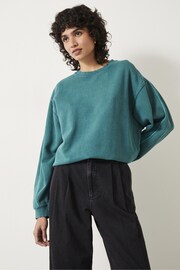 Hush Green Contrast Stitch Sweatshirt - Image 1 of 5