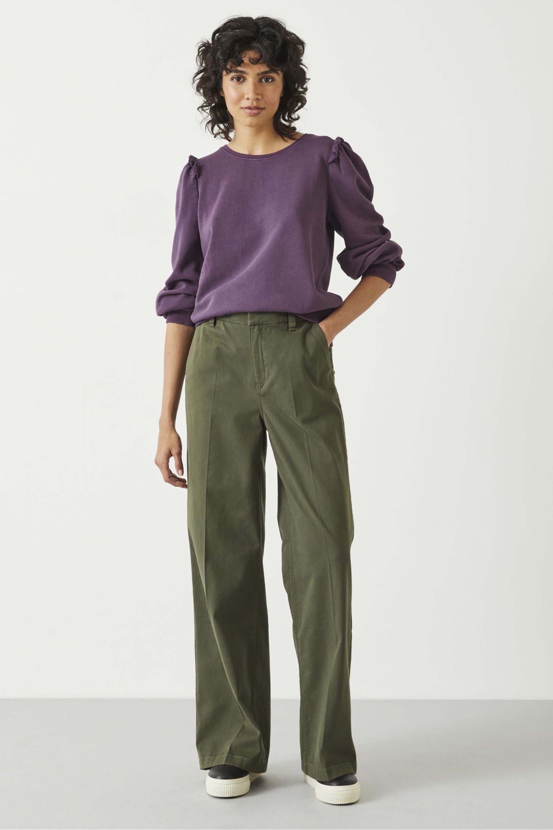 Hush Purple Emilia Ruffle Purple Sweatshirt - Image 3 of 5