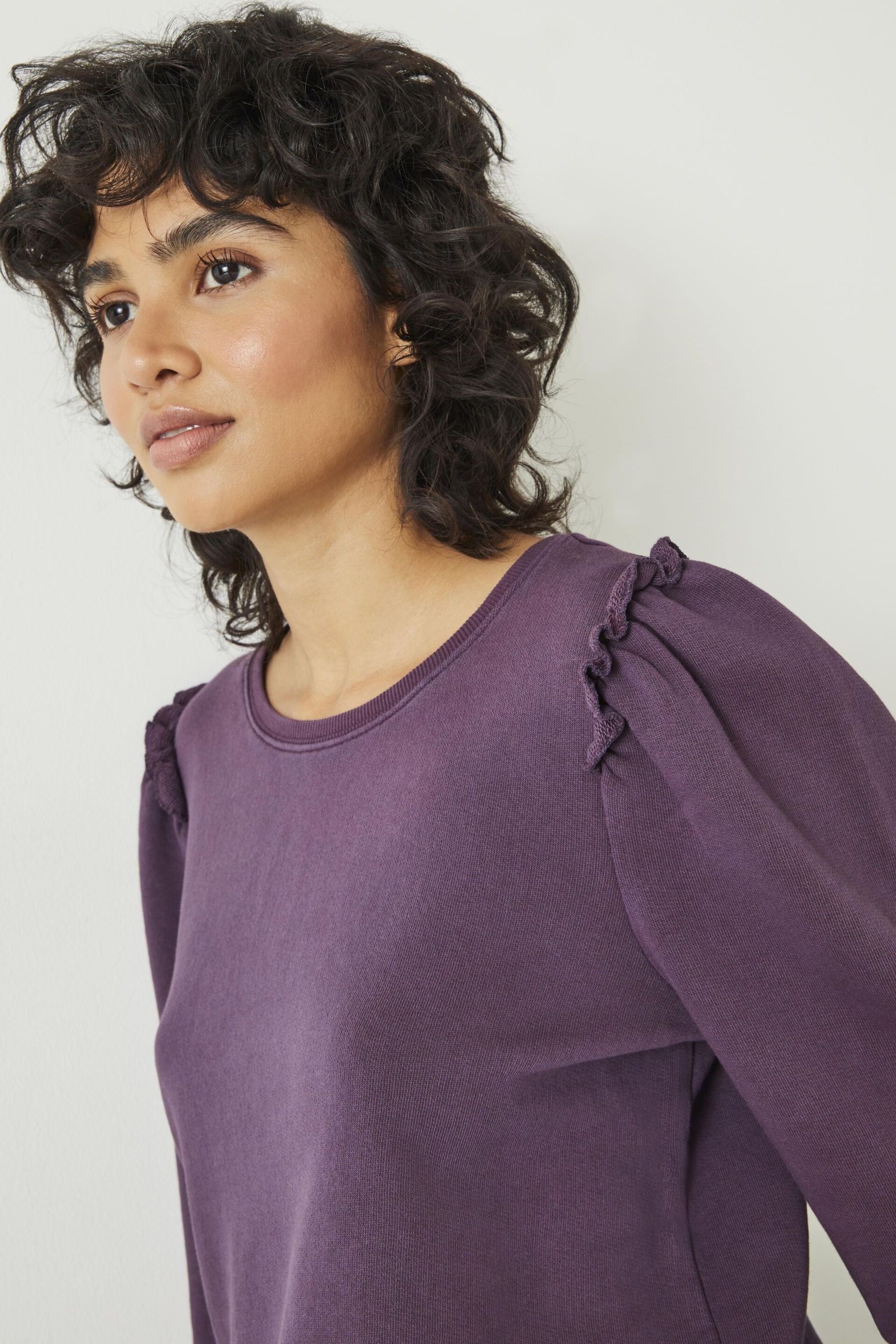 Hush Purple Emilia Ruffle Purple Sweatshirt - Image 4 of 5