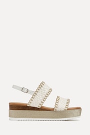 Linzi White Willow Two Strap Espadrille Inspired Platform Wedges - Image 2 of 5