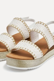 Linzi White Willow Two Strap Espadrille Inspired Platform Wedges - Image 4 of 5