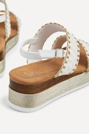 Linzi White Willow Two Strap Espadrille Inspired Platform Wedges - Image 5 of 5