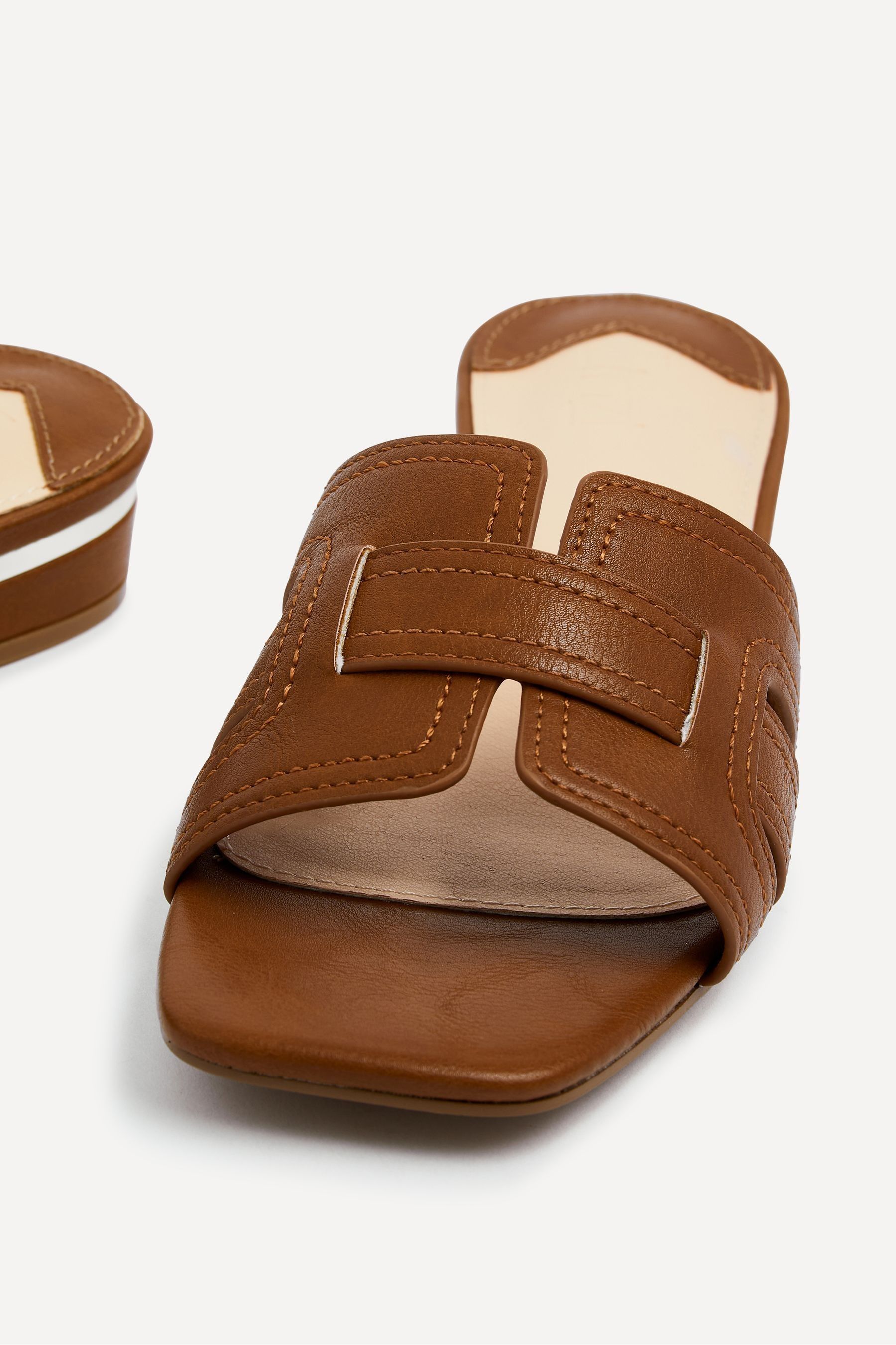 Brown slip on sandals clearance