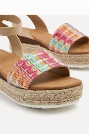 Linzi Pink Anya Two Part Espadrille Inspired Platform Wedges - Image 4 of 5