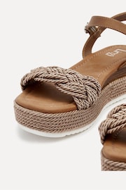 Linzi Cream Puglia Woven Rope Platform Wedges - Image 4 of 5