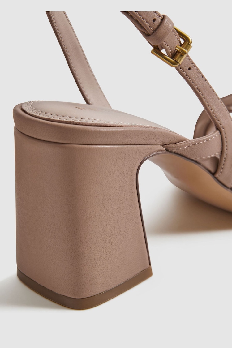 Reiss Nude Alice Strappy Leather Heeled Sandals - Image 5 of 5