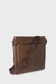 Osprey London The Compass Leather Cross-Body Brown Bag - Image 3 of 5