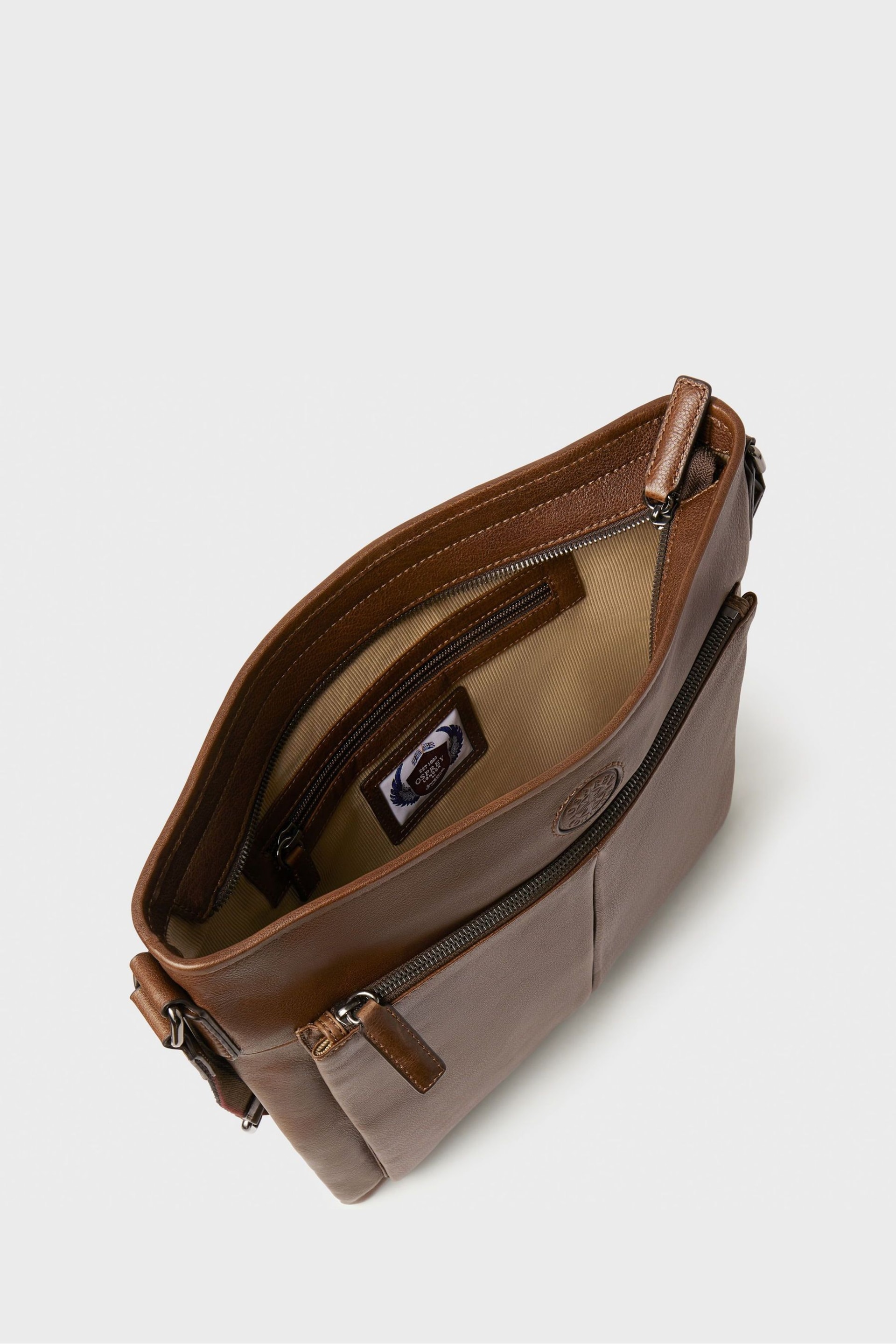 Osprey London The Compass Leather Cross-Body Brown Bag - Image 4 of 5
