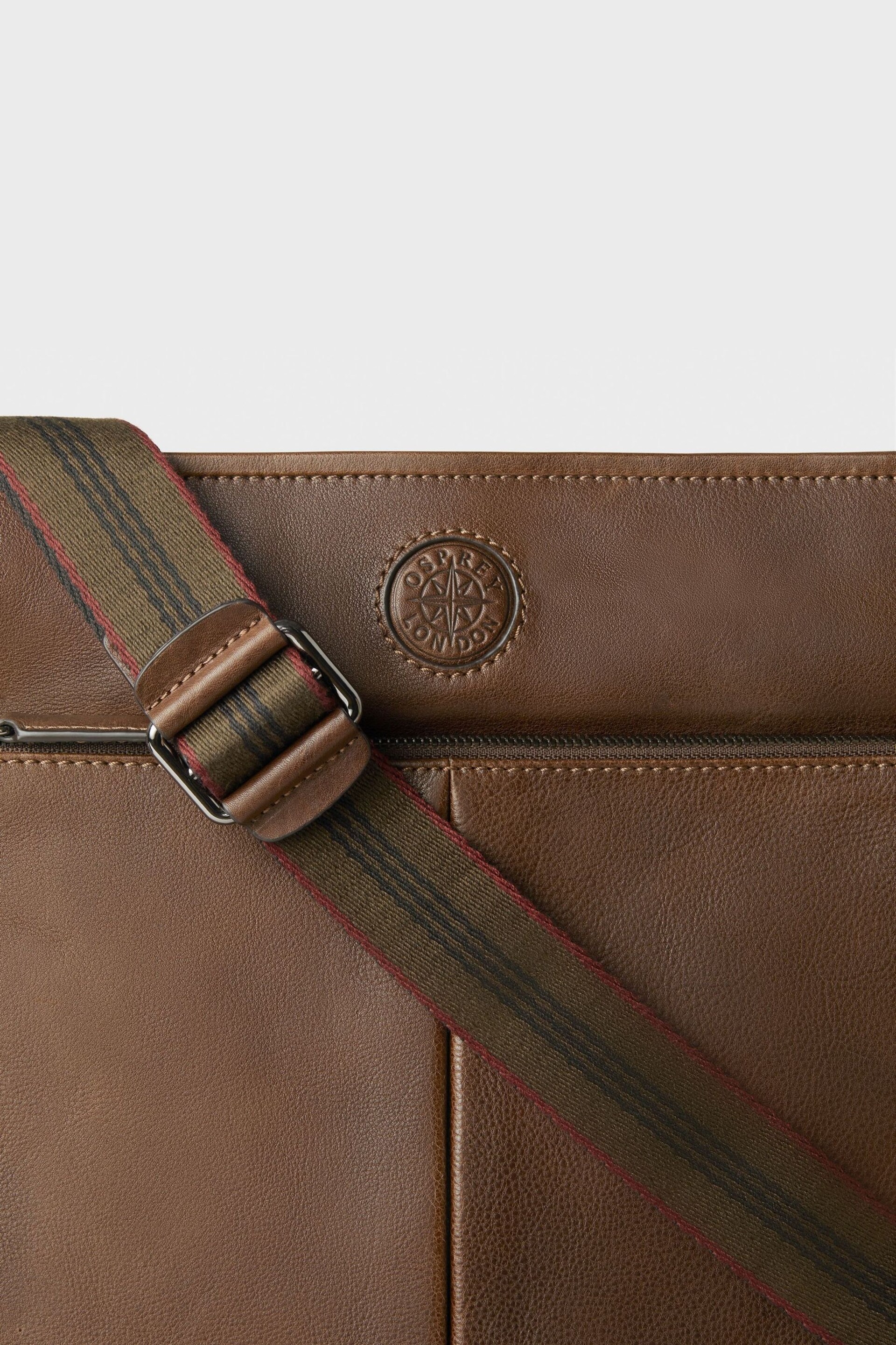 Osprey London The Compass Leather Cross-Body Brown Bag - Image 5 of 5