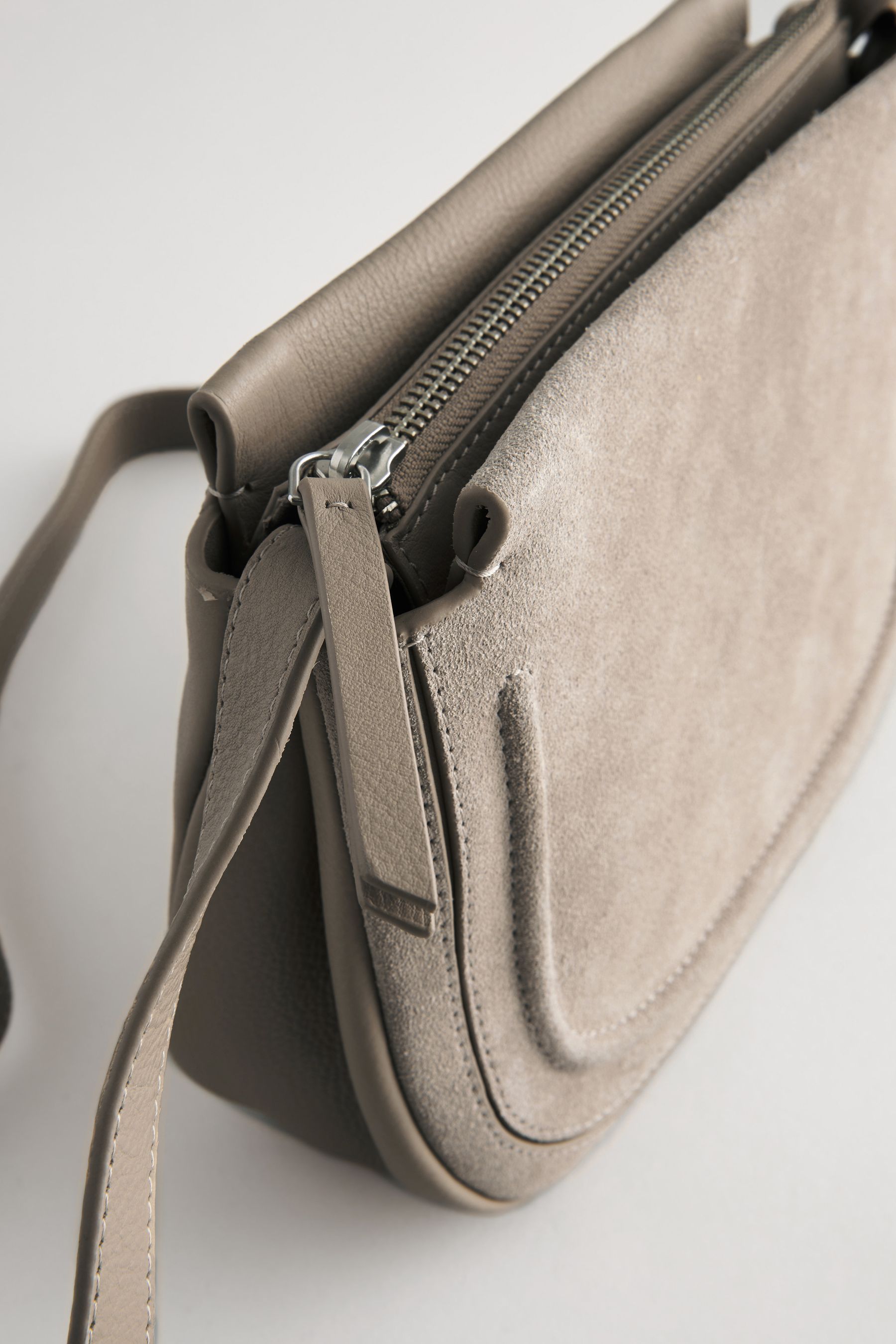 Leather and suede saddle bag cheap