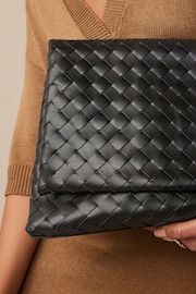 Black Weave Clutch Bag - Image 3 of 9