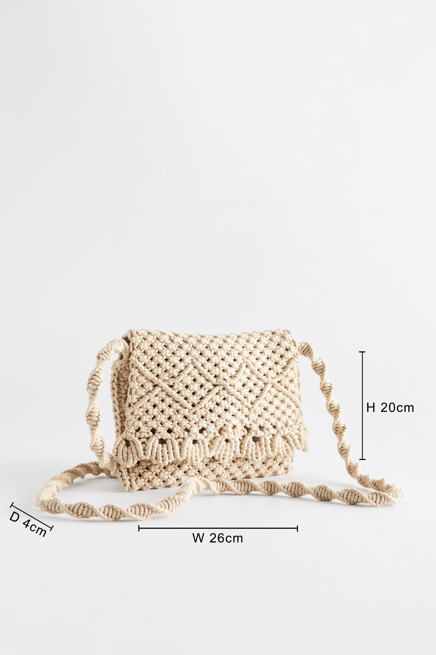 Buy White Macrame Crochet Cross Body 100 Cotton Bag from Next Austria