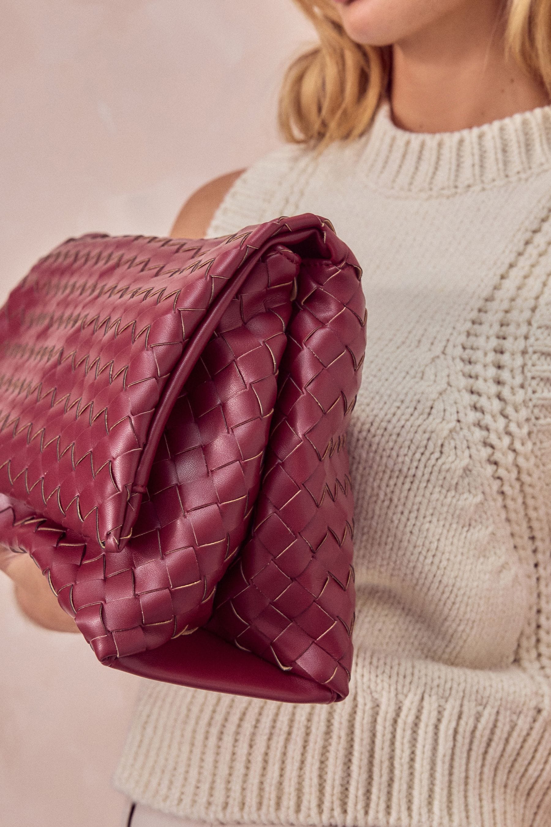 Red clutch bag next shop