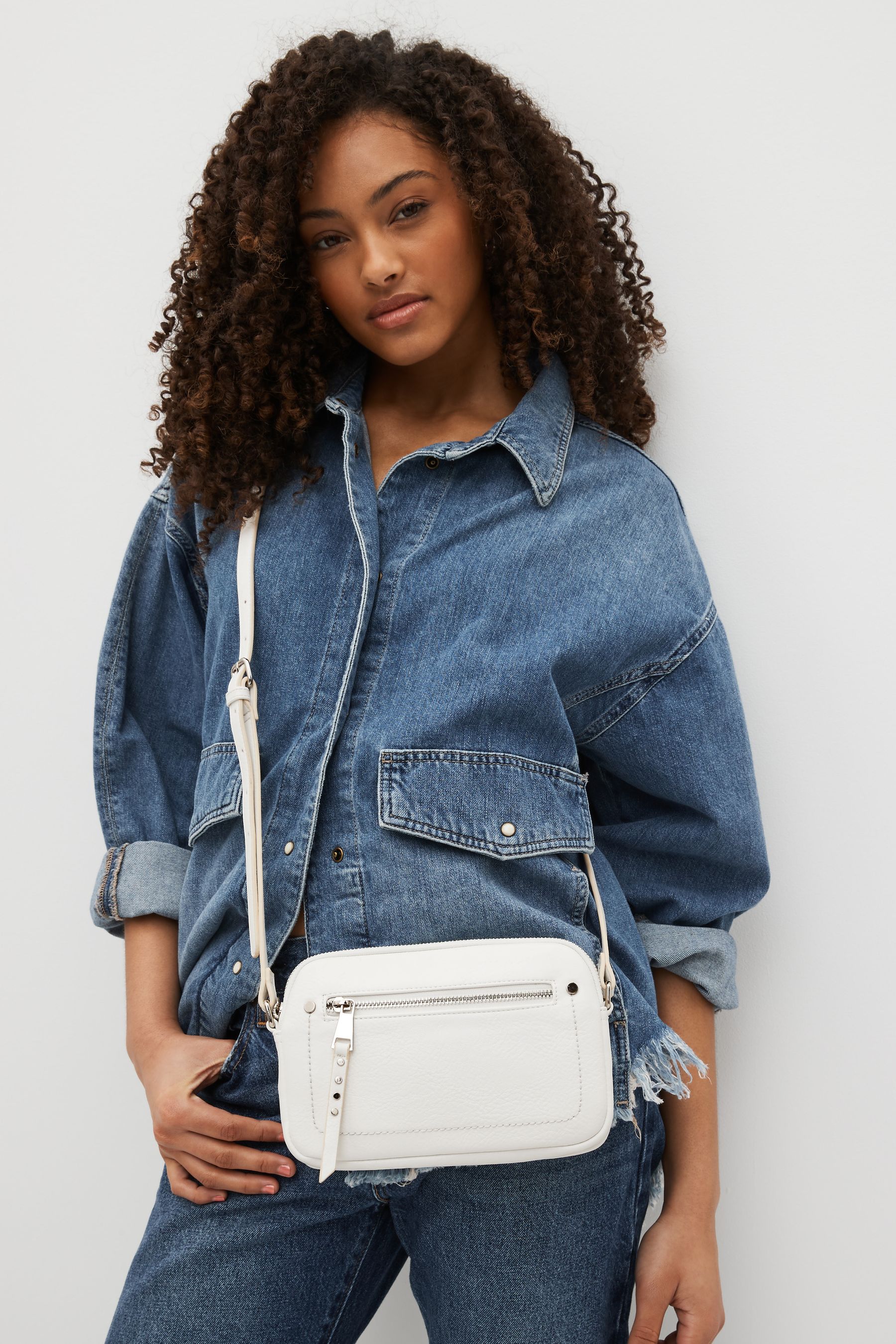 Buy White Utility Stud Cross Body Bag from Next United Arab Emirates