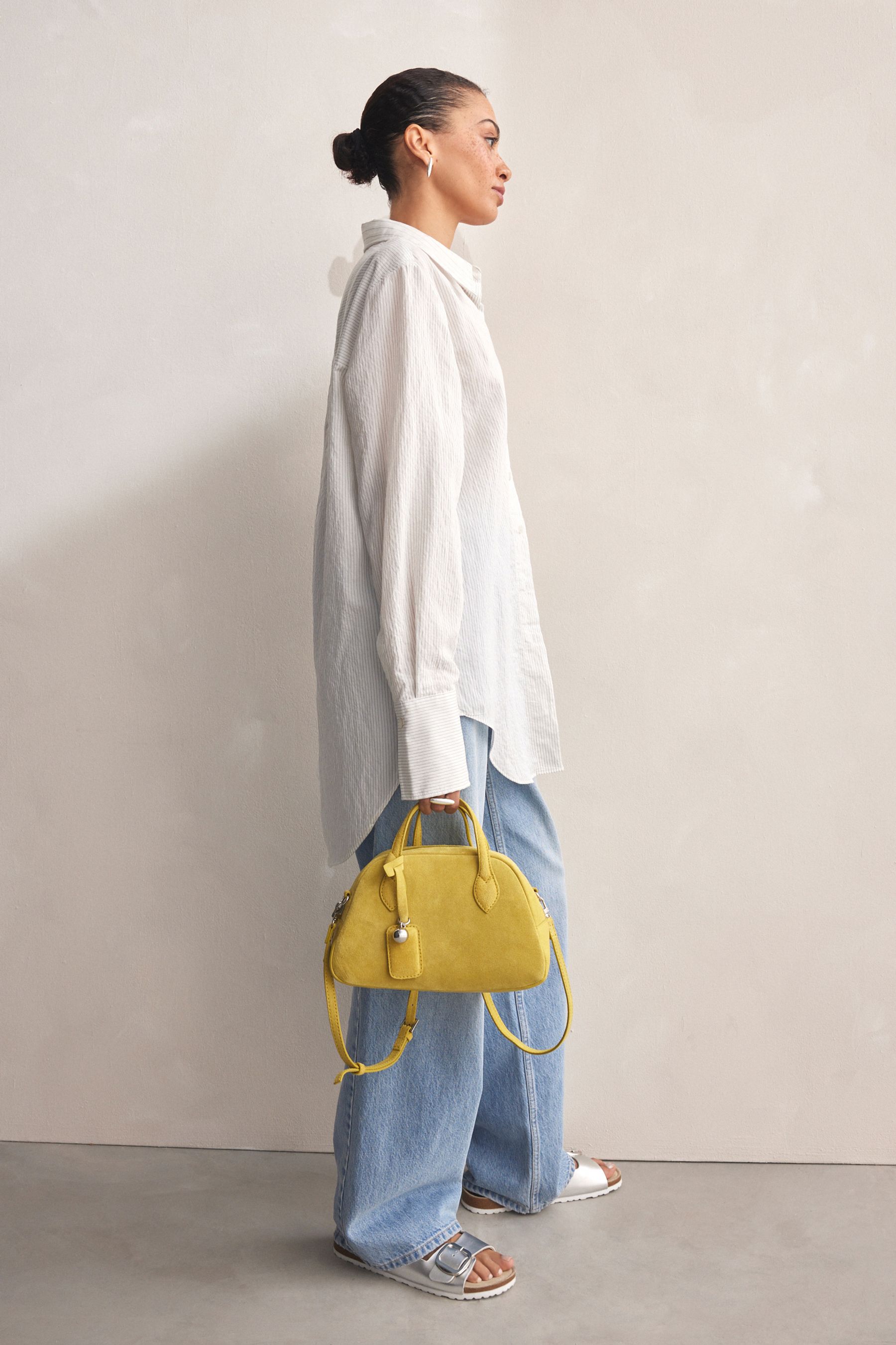 Buy Lime Green Leather Bowler Bag from Next Luxembourg