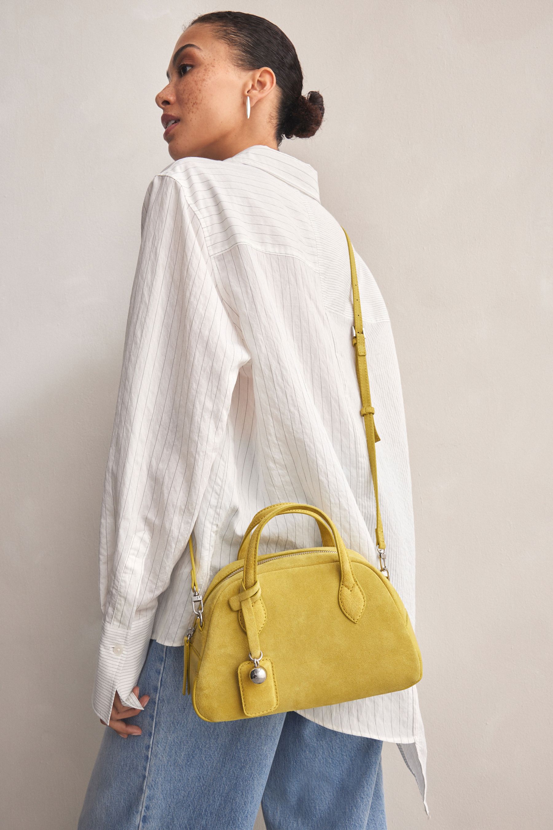 Buy Lime Green Leather Bowler Bag from Next Luxembourg