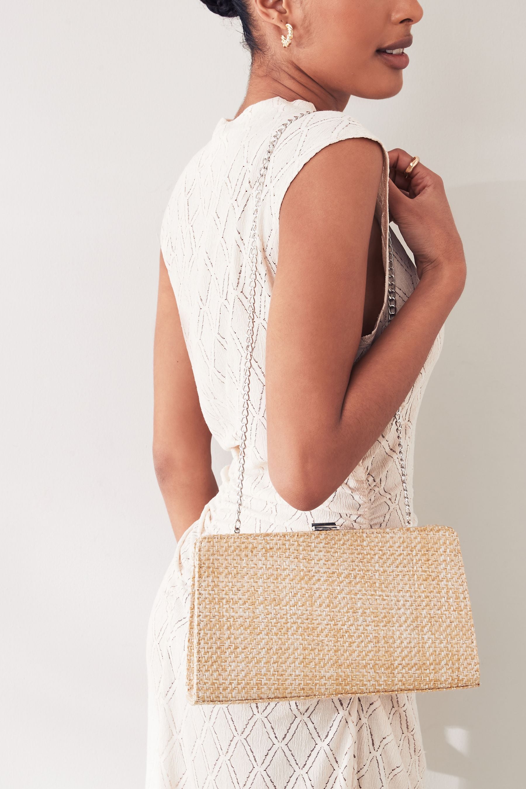 Buy Gold Raffia Clutch Bag from the Next UK online shop