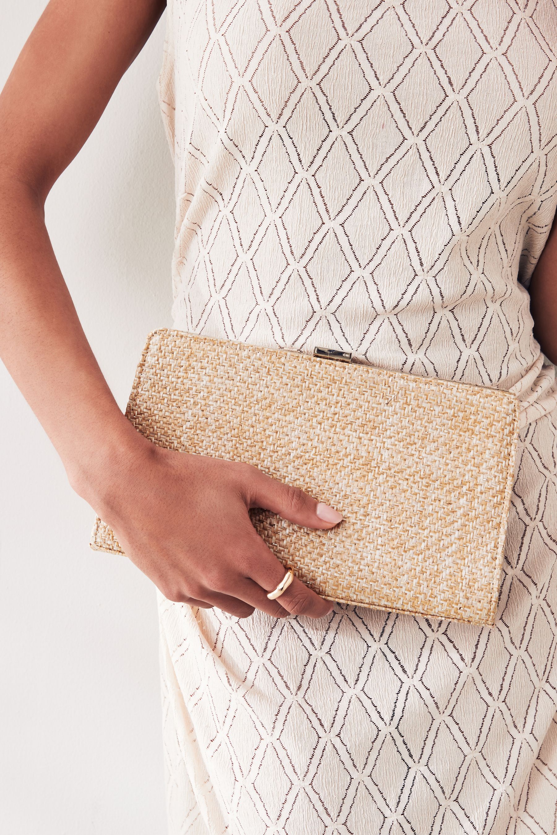 Buy Gold Raffia Clutch Bag from the Next UK online shop