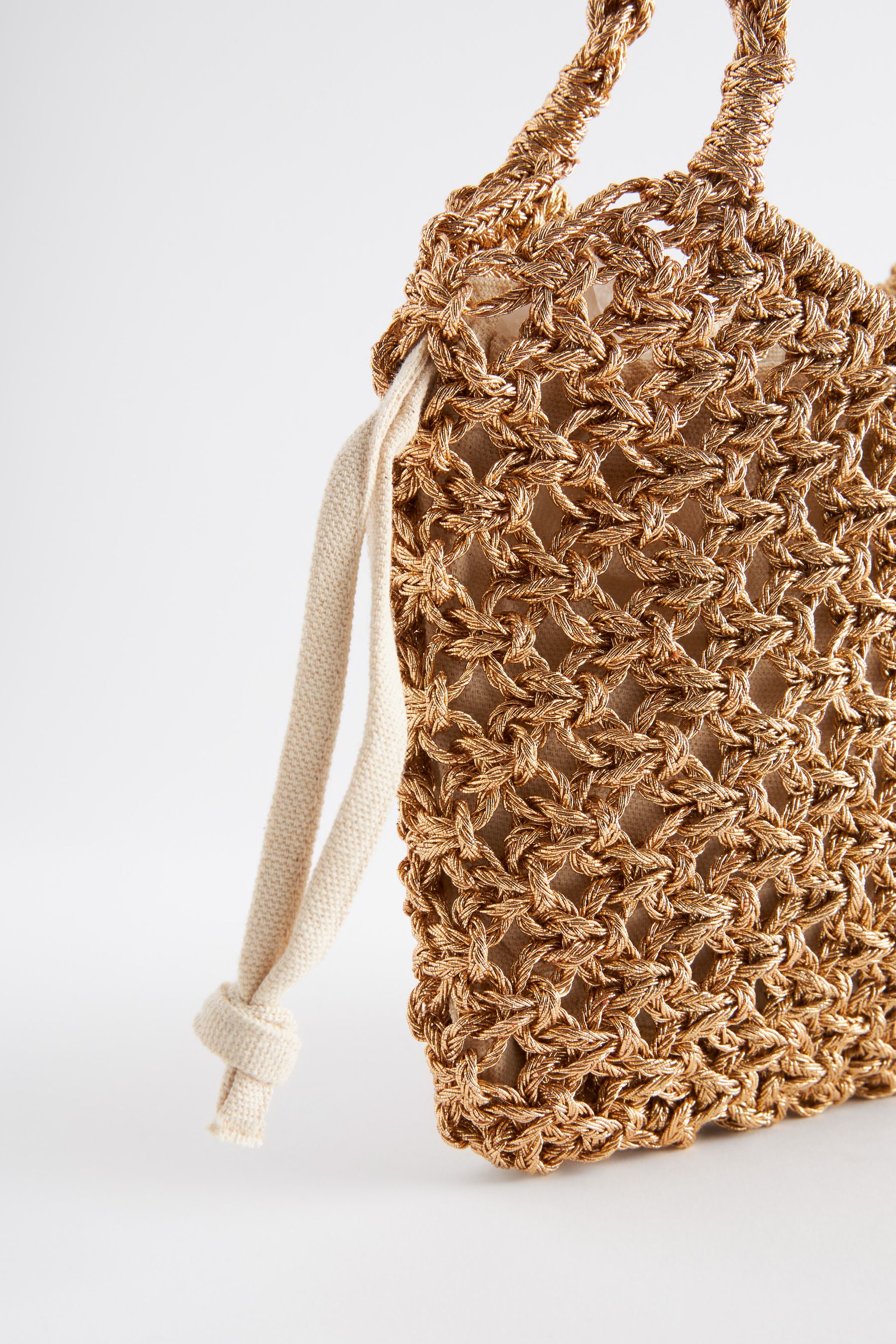Buy Gold Metallic Weave Mini Handheld Bag from Next Ireland