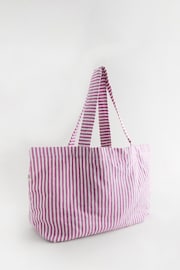 self. Pink Stripe Shopper Bag - Image 6 of 9