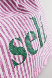 self. Pink Stripe Shopper Bag - Image 7 of 9